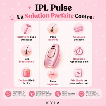 IPL Pulse épilateur KYIA Beauté - sécurité capteur de peau intégré