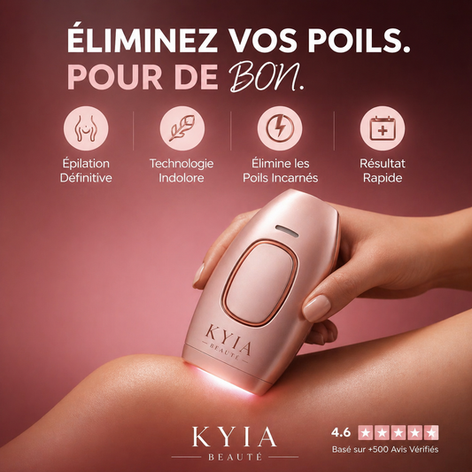 IPL Pulse KYIA Beauté - design compact 3 coloris Rose Gold Blanc Noir