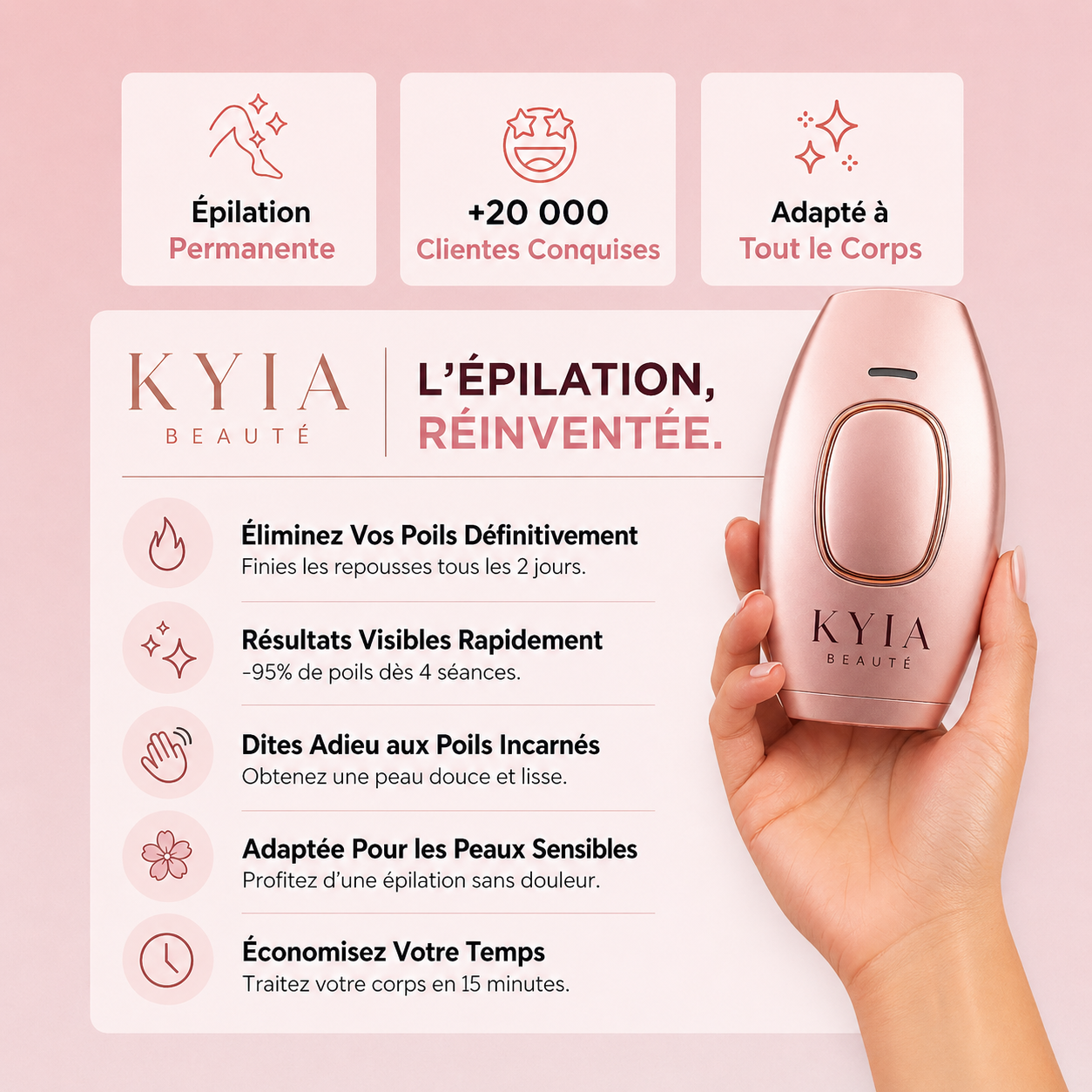 IPL Pulse KYIA Beauté - emballage produit épilateur lumière pulsée