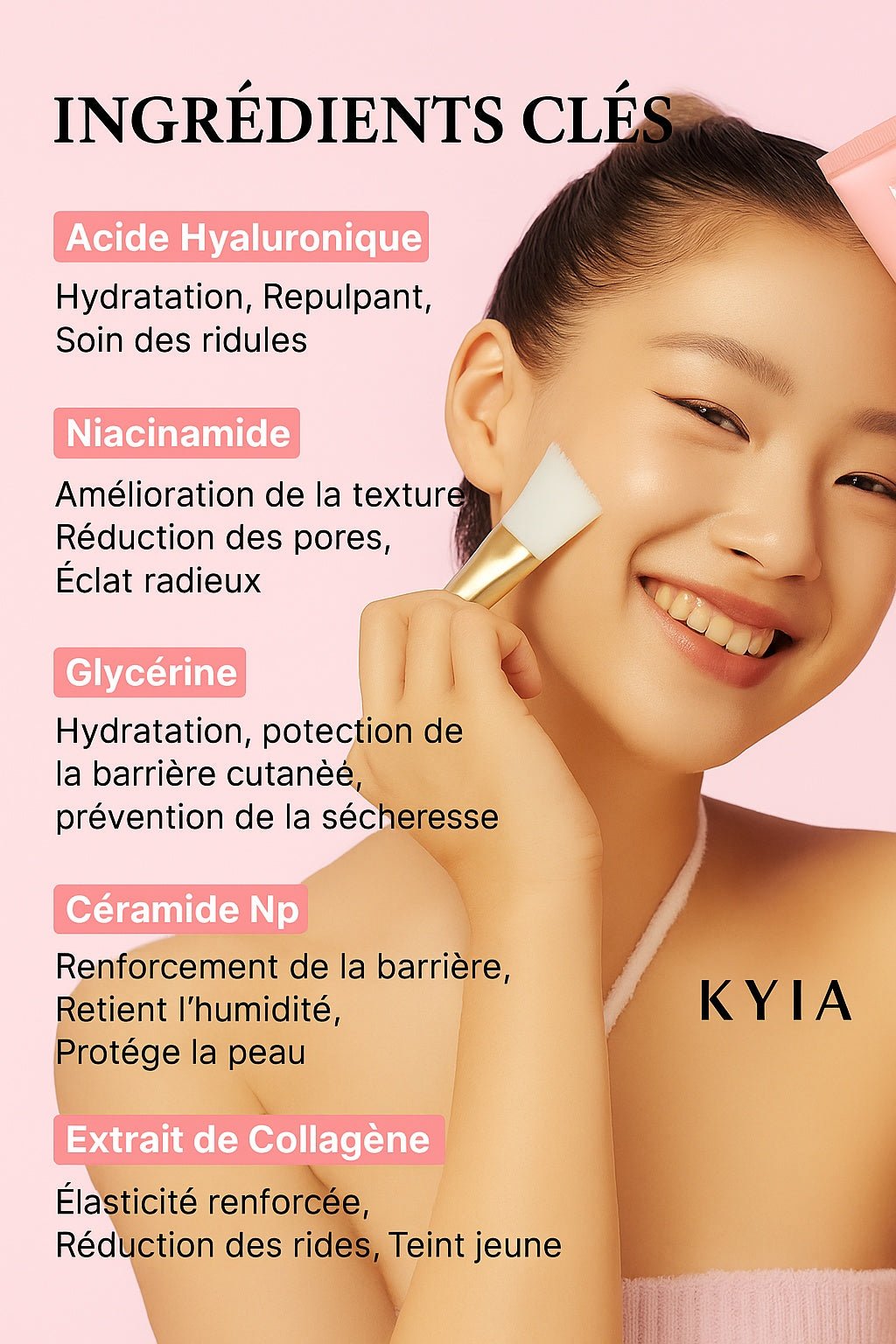 Masque enveloppant de nuit au collagène - Kyia - Beaute